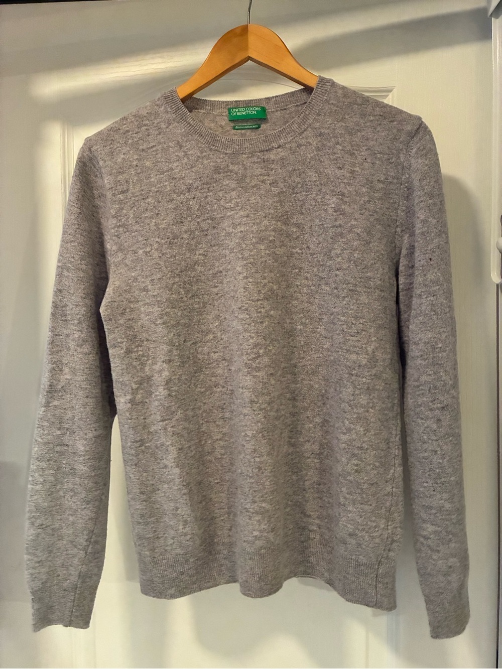 United Colors Of Benetton Grey Crewneck Merino Yarn Sweater